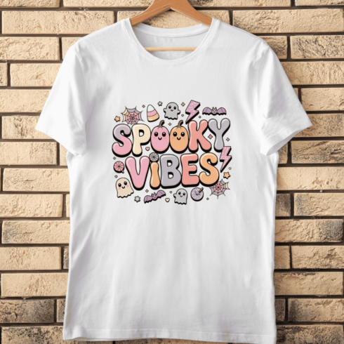 Spooky Vibes Cute Pastel T-Shirt Design cover image.
