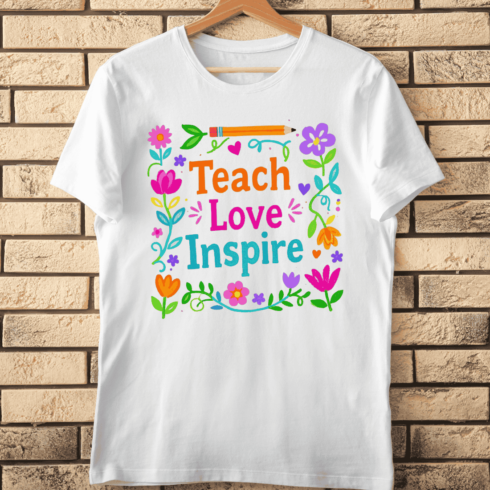 Teacher Appreciation Floral T-Shirt Design cover image.