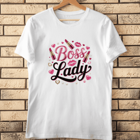 Glamorous Boss Lady T-Shirt Design cover image.