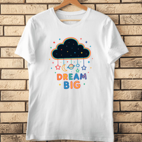 Planets & Stars Hanging T-Shirt Design cover image.
