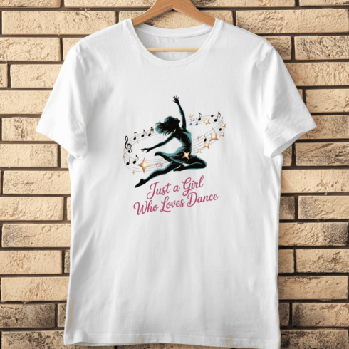 Girl Who Loves Dance Musical T-Shirt Design cover image.