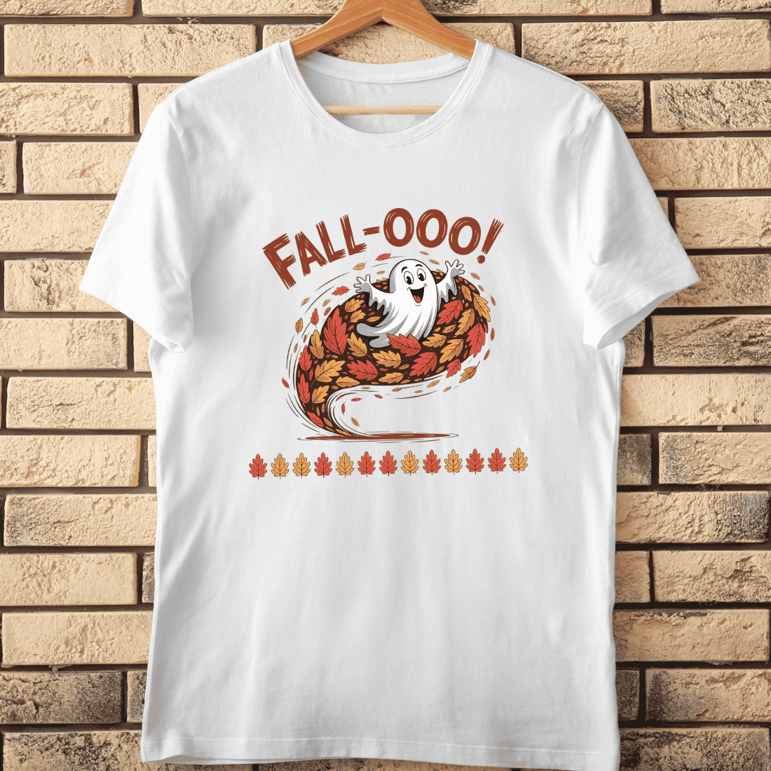 Playful Spooky Season Ghost T-Shirt Design cover image.
