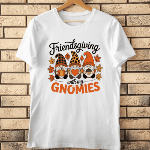 Friendsgiving with My Gnomies PNG T-Shirt Design cover image.