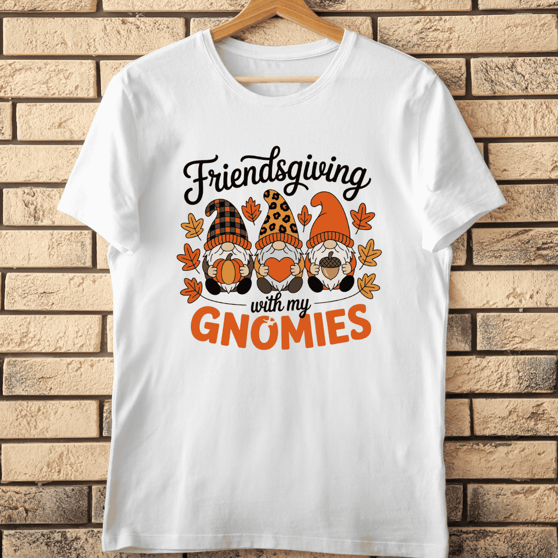 Friendsgiving with My Gnomies PNG T-Shirt Design cover image.