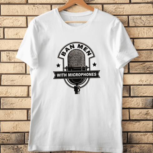 Ban Men With Microphones T-Shirt Design cover image.
