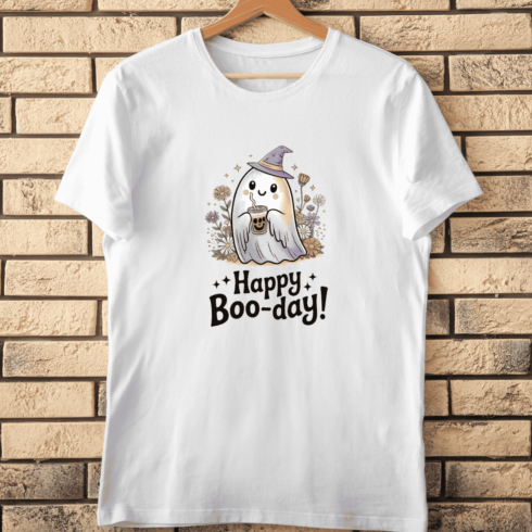 Cute Spooky Birthday T-Shirt Design cover image.