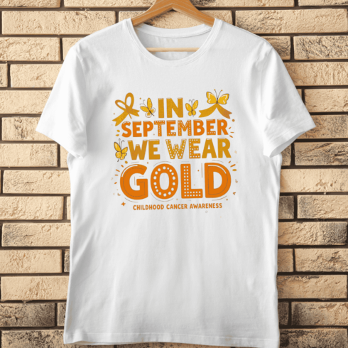 September Gold Ribbon T-Shirt Design cover image.