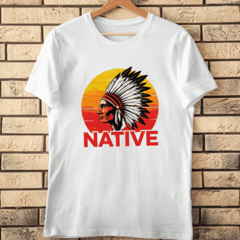 Native Pride Distressed Sunset T-Shirt Design cover image.