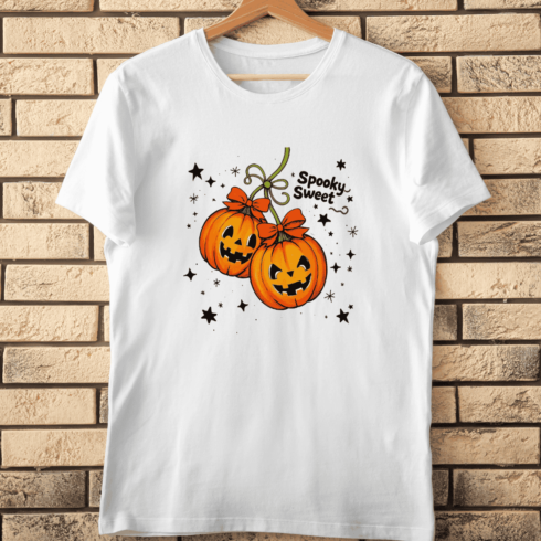 Kids Fall Spooky Sweet T-Shirt Design cover image.