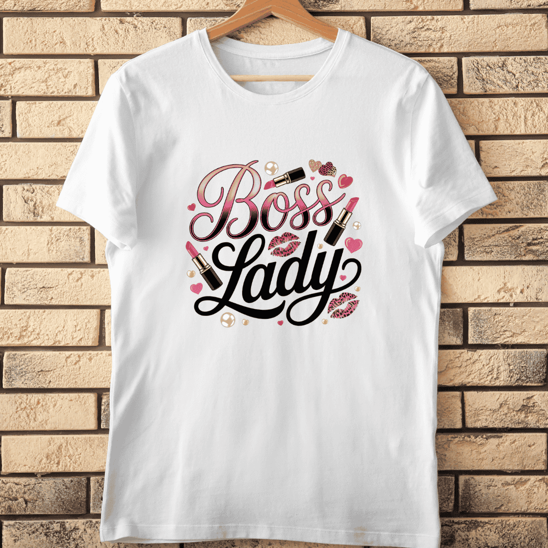 Empowering Woman Lipstick T-Shirt Design cover image.