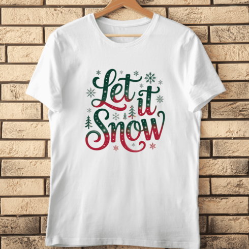 Festive Winter Snowflake T-Shirt Design cover image.