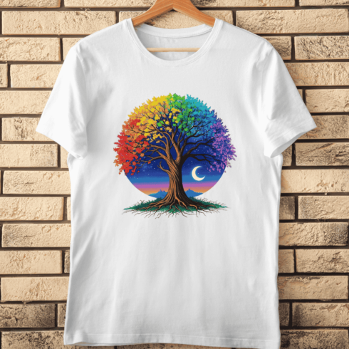 Vibrant Nature Tree of Life T-Shirt Design cover image.
