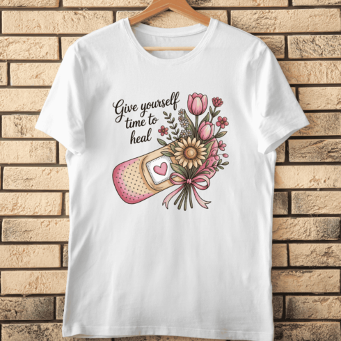 Give Yourself Time to Heal T-Shirt Design cover image.