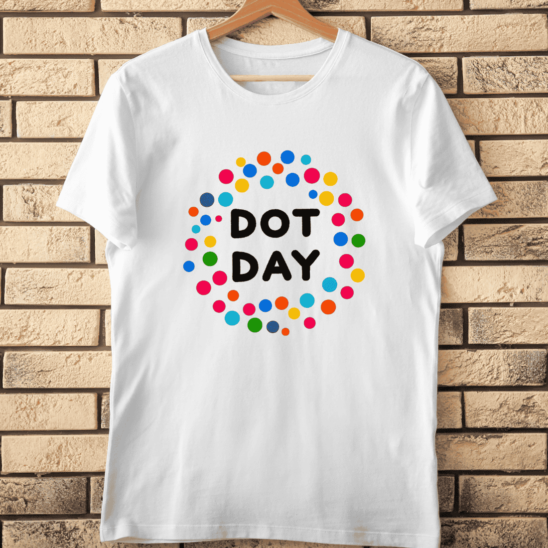 Minimalist Happy Dot Day T-Shirt Design cover image.