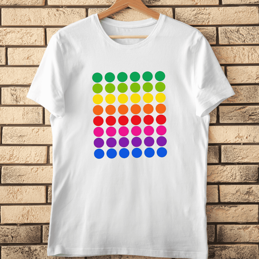 Bright Dots Seamless Pattern T-Shirt Design cover image.