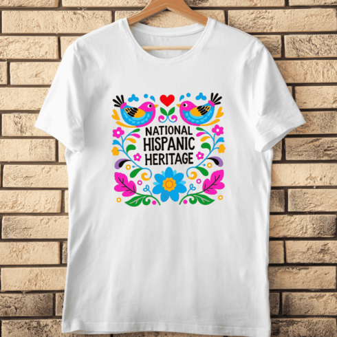 Mexican Folk Art Hispanic Heritage Month T-Shirt Design cover image.