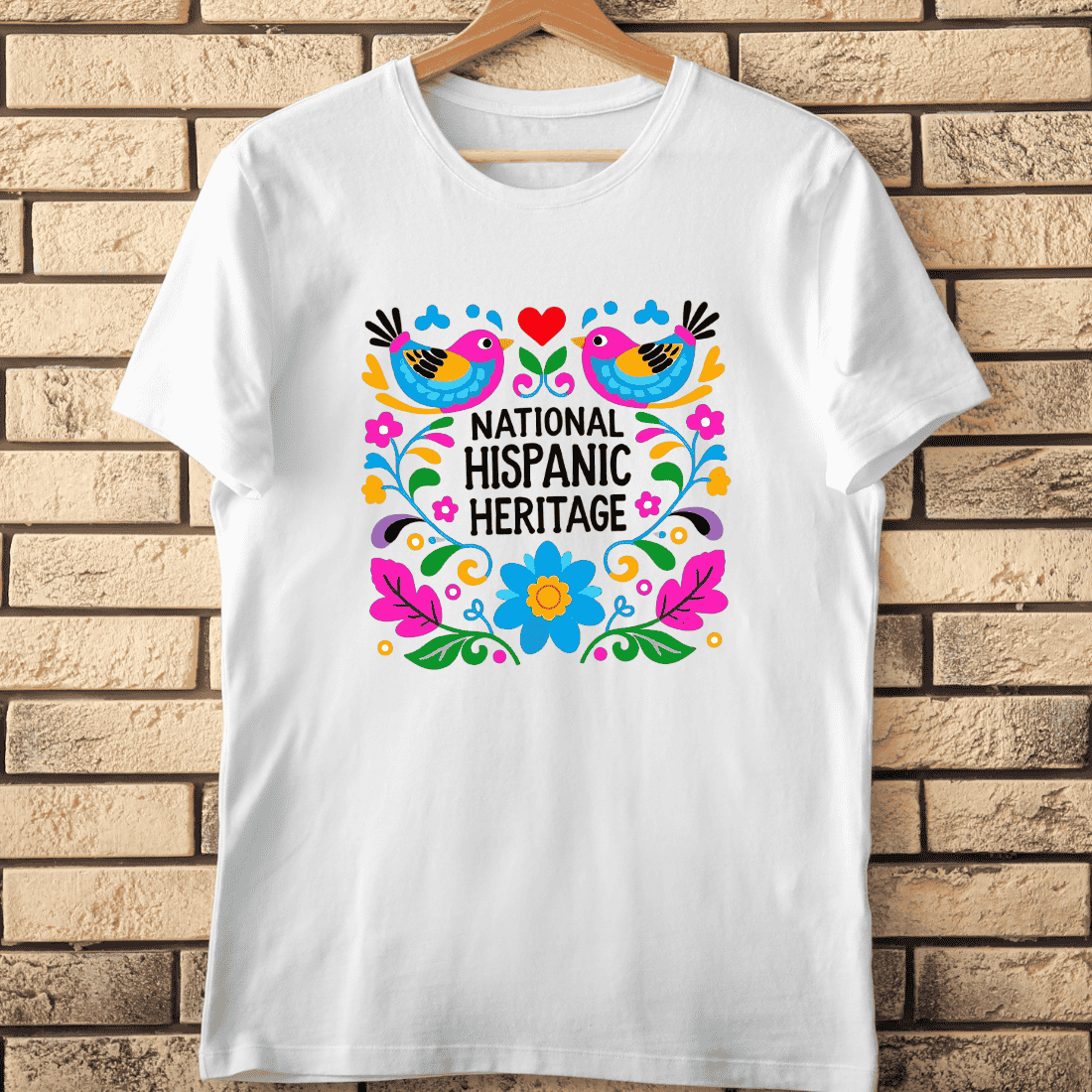 Mexican Folk Art Hispanic Heritage Month T-Shirt Design cover image.