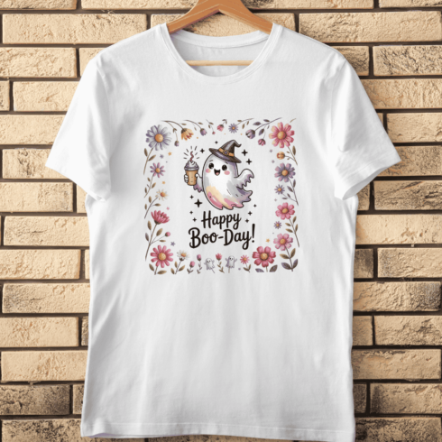 Happy Boo-Day T-Shirt Design cover image.