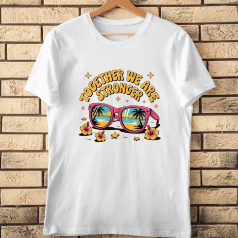 Retro Sunglasses Beach Scene PNG T-Shirt Design cover image.