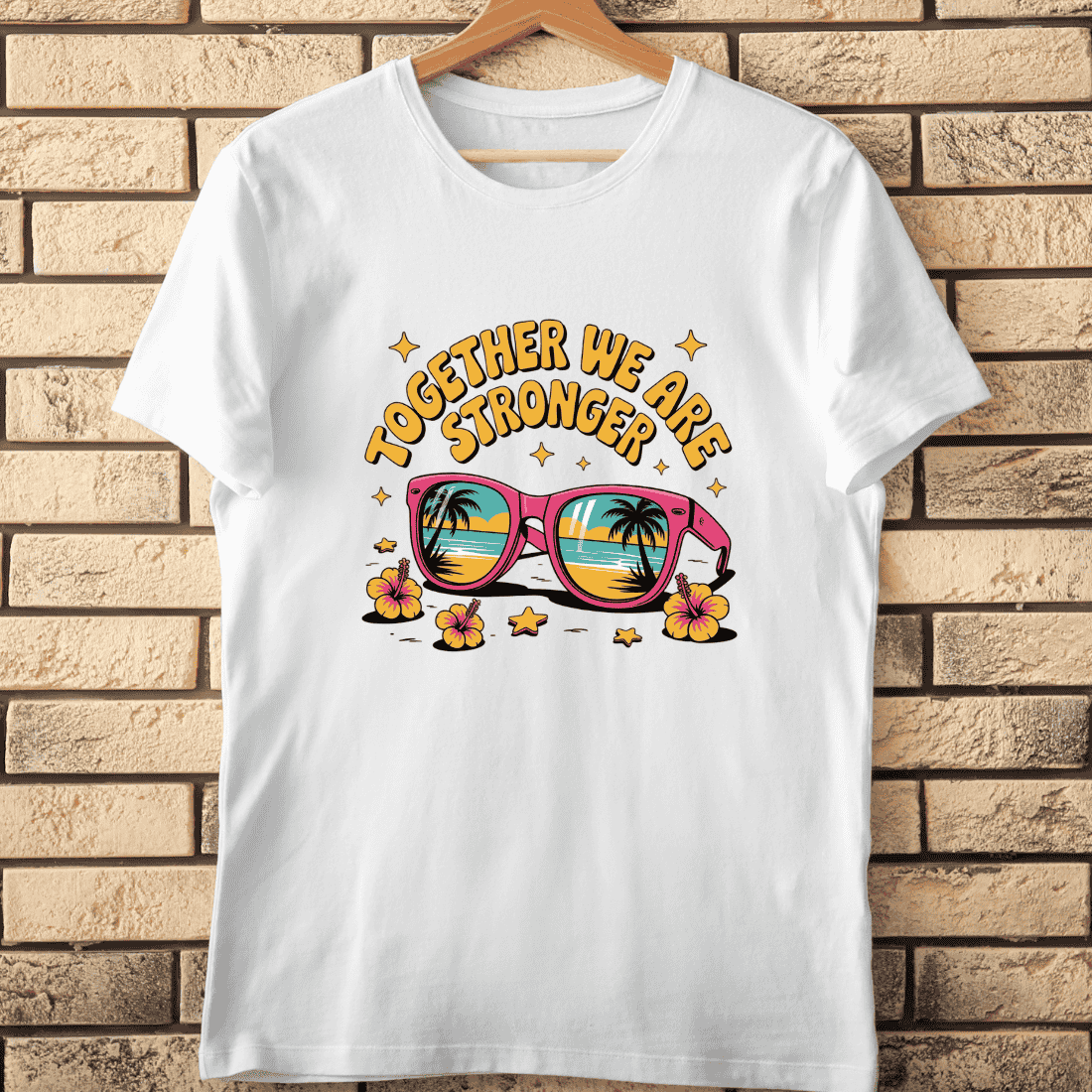 Retro Sunglasses Beach Scene PNG T-Shirt Design cover image.