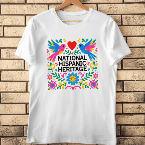 Papel Picado Style Hispanic Heritage T-Shirt Design cover image.