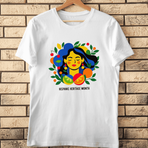 Cultural Hispanic Heritage Fruit Lady T-Shirt Design cover image.