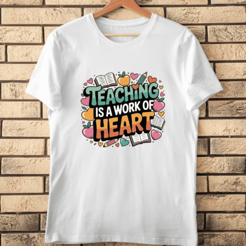 Cute Cartoon Style Teacher Inspiration T-Shirt Design cover image.