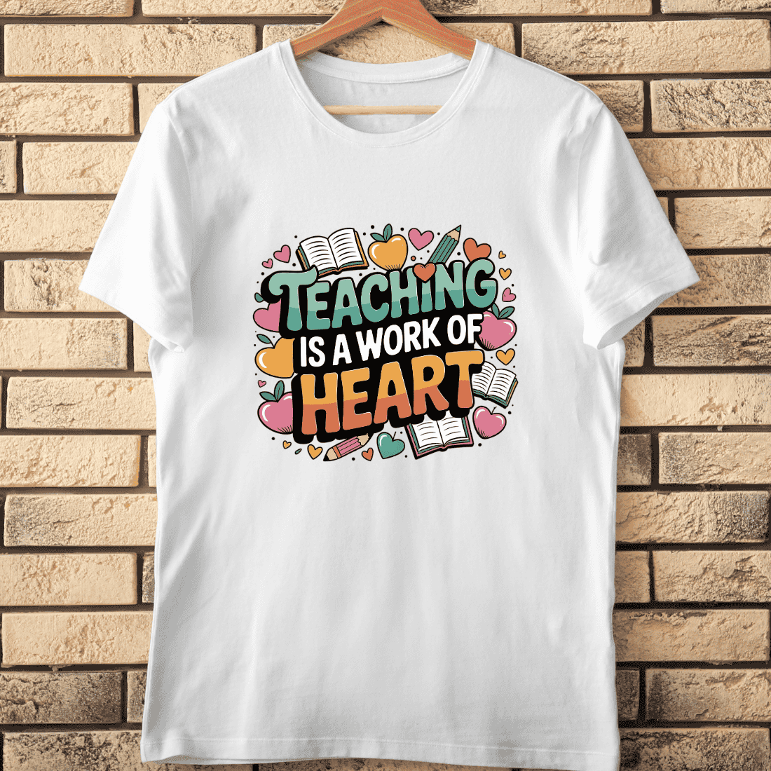 Cute Cartoon Style Teacher Inspiration T-Shirt Design cover image.
