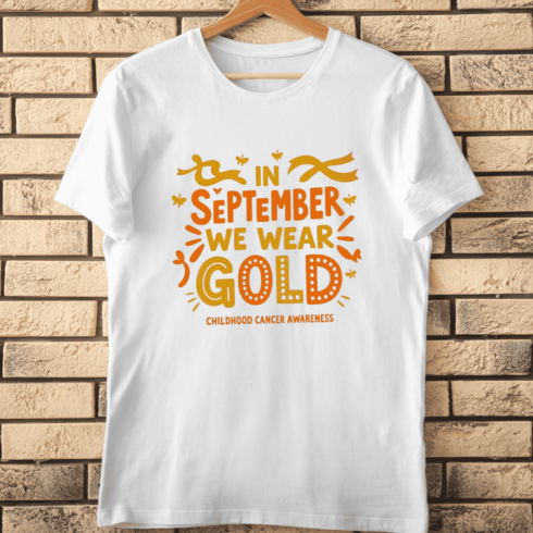 In September We Wear Gold T-Shirt Design cover image.