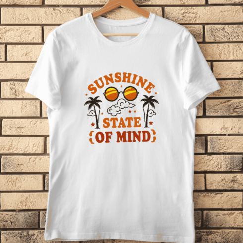 Sunshine State of Mind Retro Summer T-Shirt Design cover image.