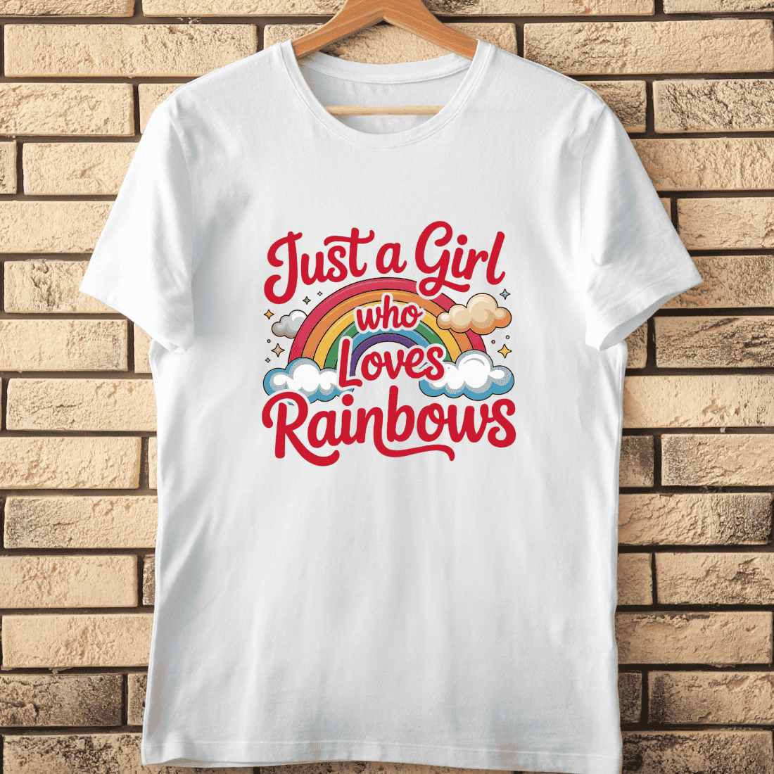 Cute Rainbow Girl PNG T-Shirt Design cover image.