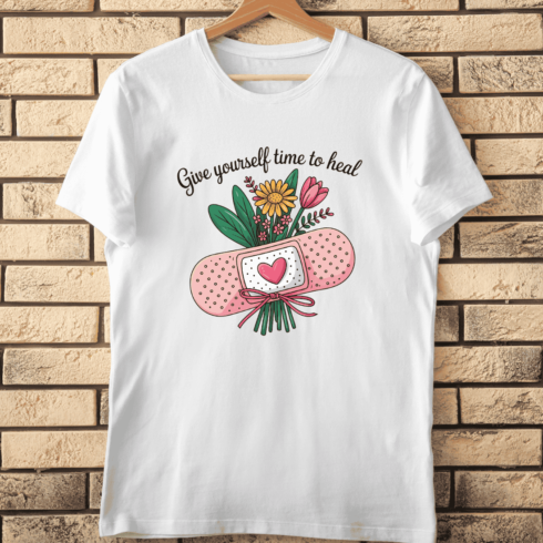 Support and Recovery with Flowers T-Shirt Design cover image.