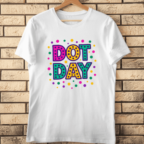 Happy Dot Day Colorful T-Shirt Design cover image.