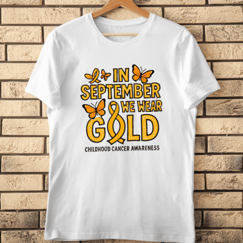 September Gold for Kids Cancer T-Shirt Design cover image.