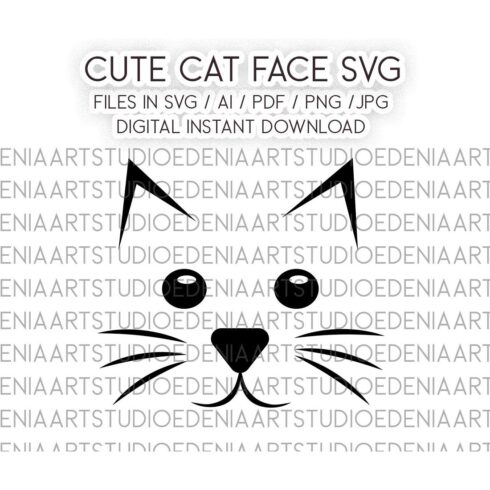 Cute Cat Face SVG AI PDF Sublimation Vector Bundle cover image.