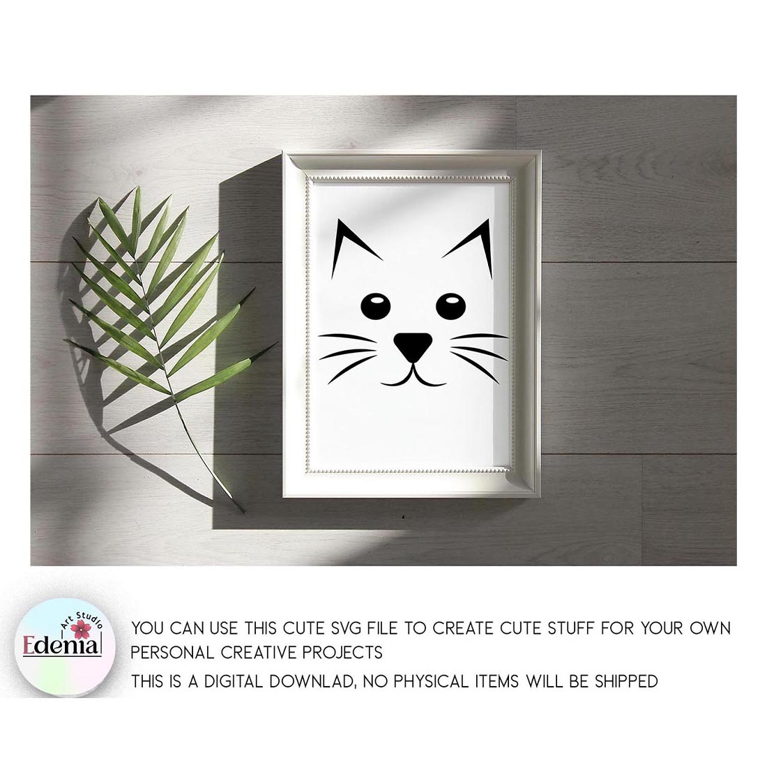 Cute Cat Face SVG AI PDF Sublimation Vector Bundle preview image.