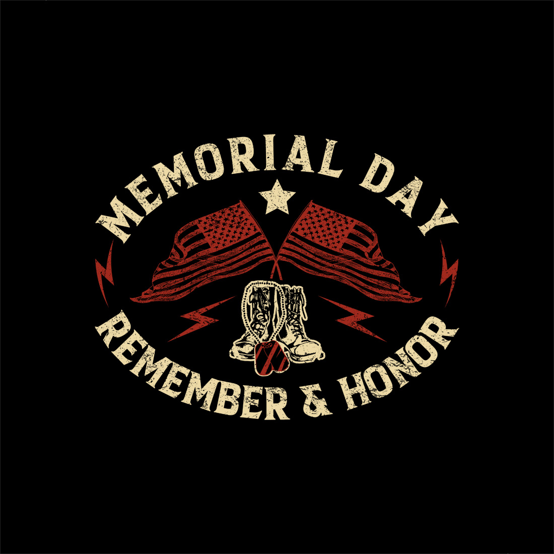 memorial day remember and honor vintage usa patriotic design for t-shirt and apparel graphic design preview image.