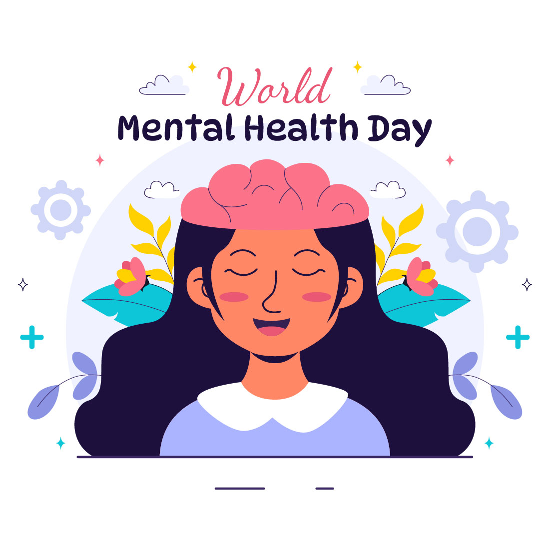 11 World Mental Health Day Illustration preview image.