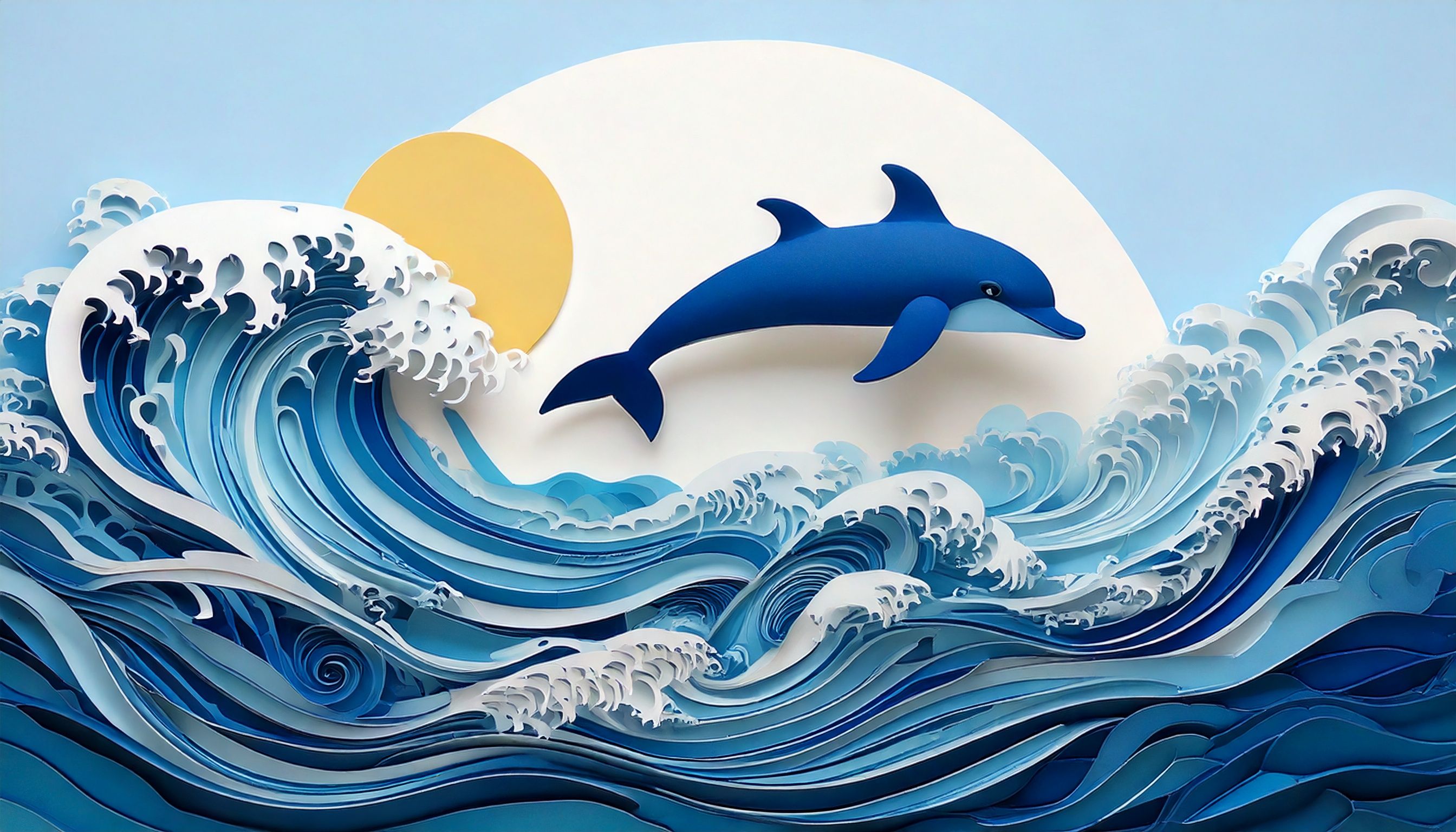 minimalist dolphin paper cutout design 02 442
