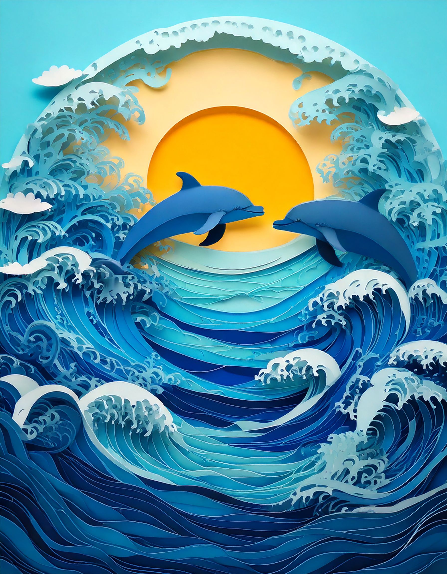 minimalist dolphin paper cutout design 03 375