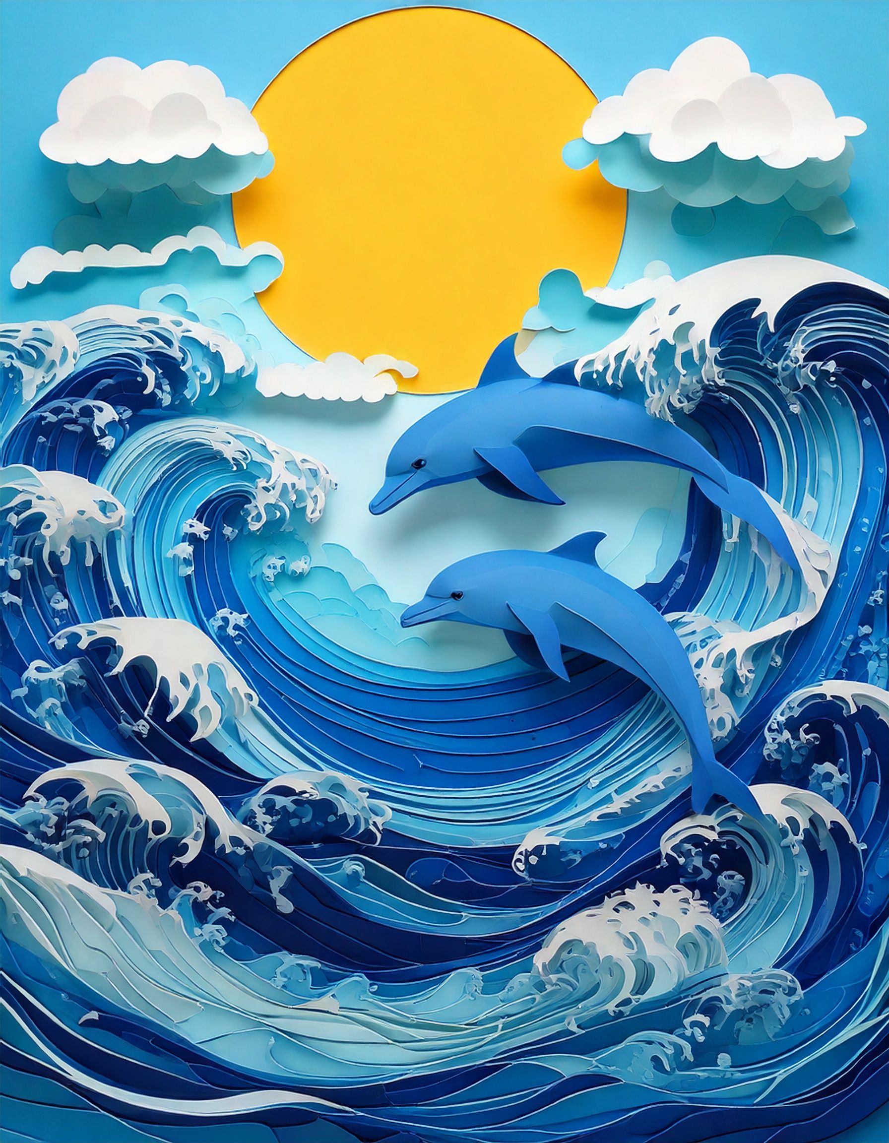minimalist dolphin paper cutout design 05 566