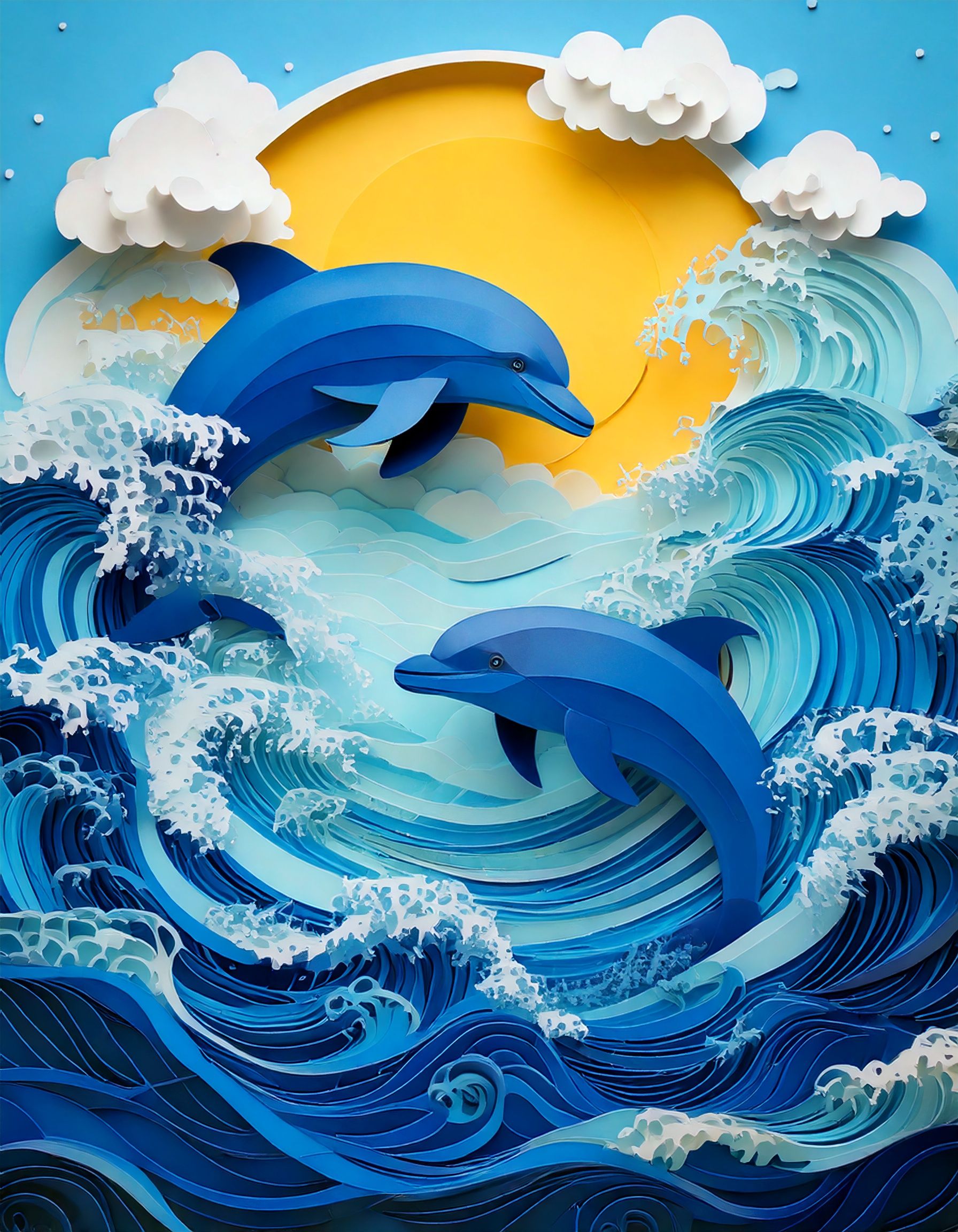 minimalist dolphin paper cutout design 06 691
