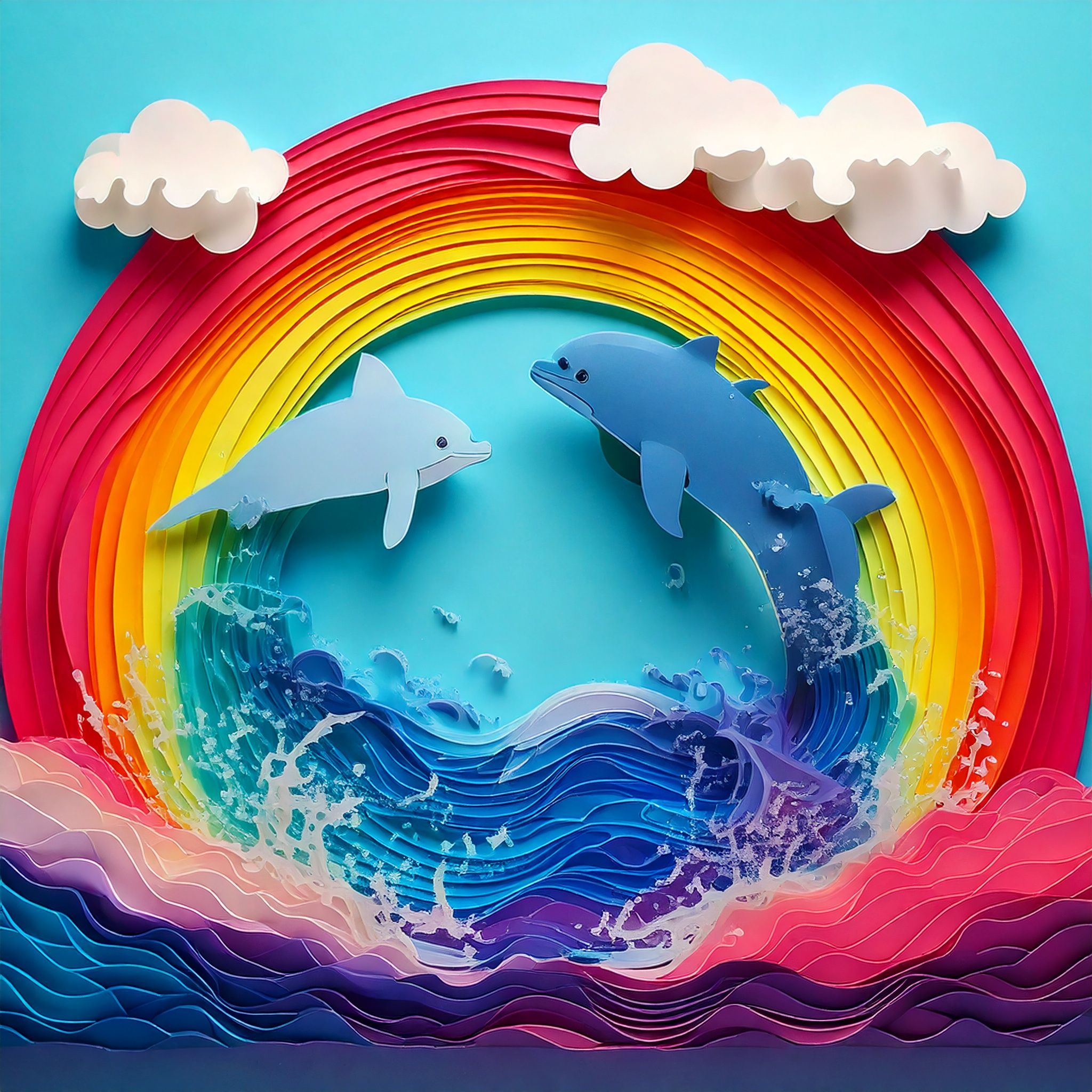 minimalist dolphin paper cutout design 07 423
