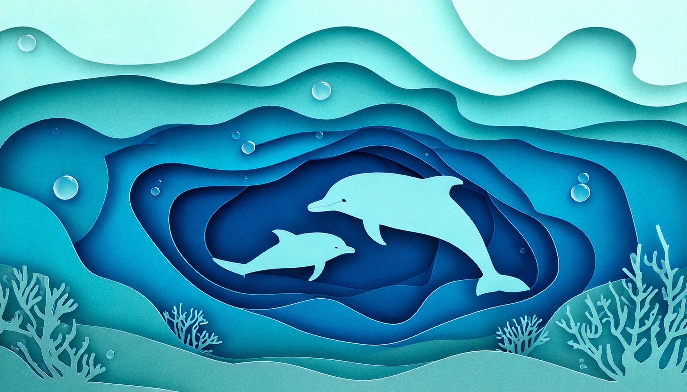 minimalist dolphin paper cutout design 11 656