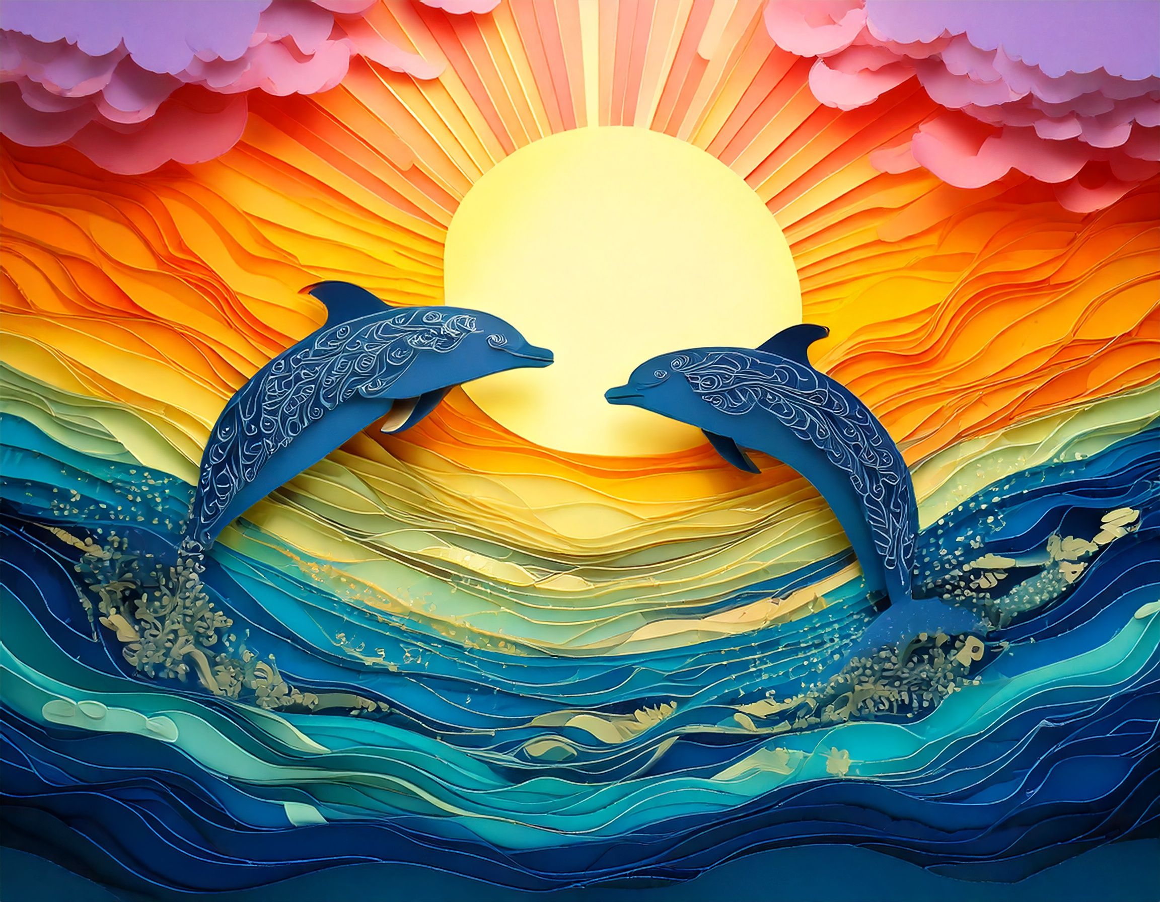 minimalist dolphin paper cutout design 14 42
