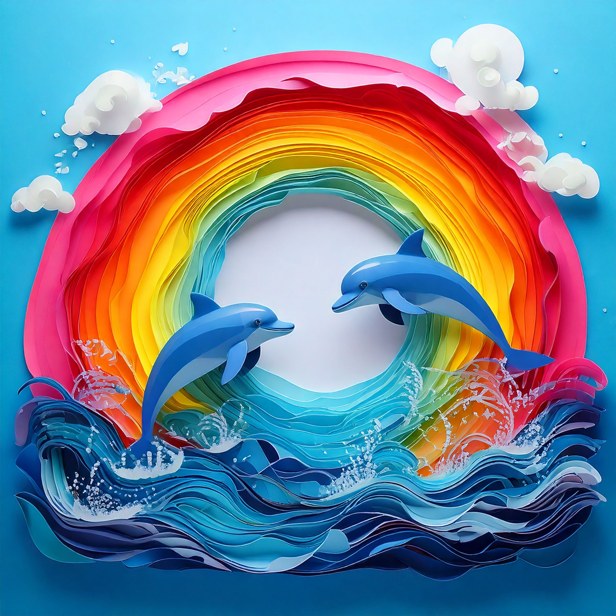 minimalist dolphin paper cutout design 8 281