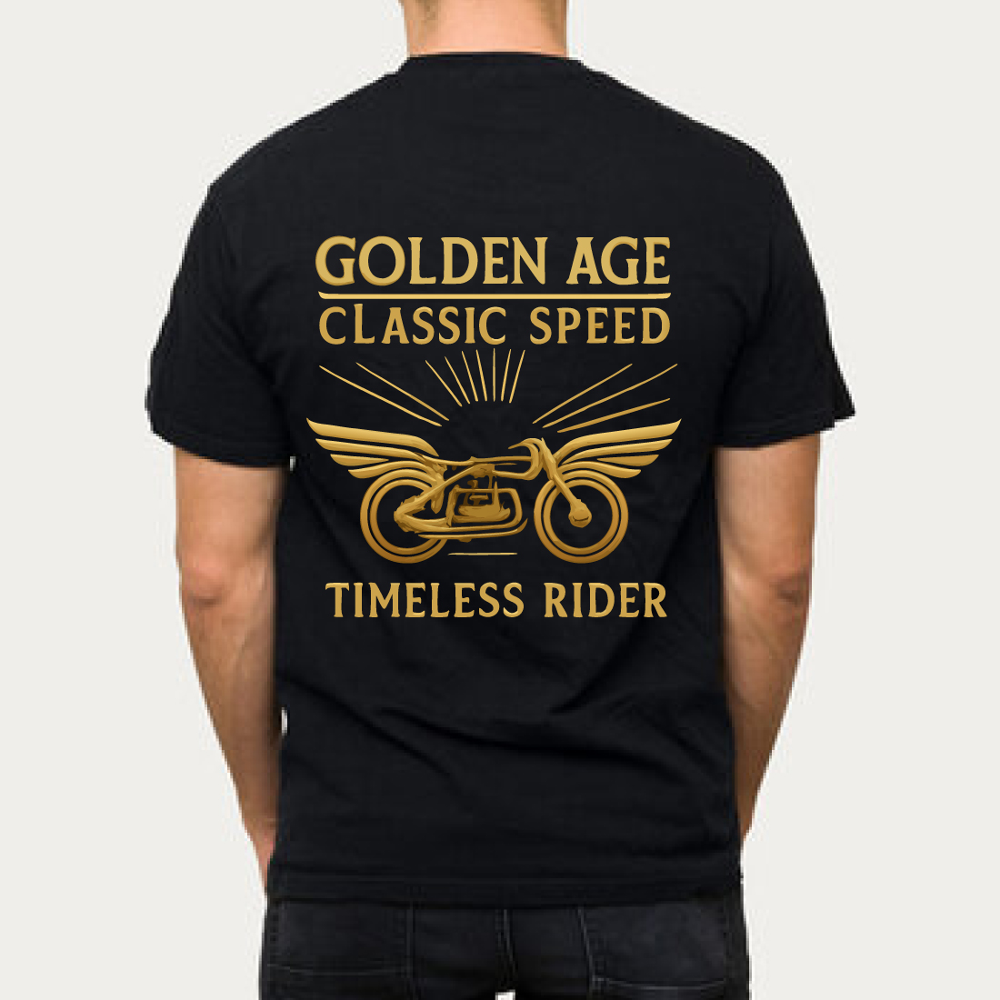Golden Age Classic Speed Timeless Rider Biker Tee preview image.