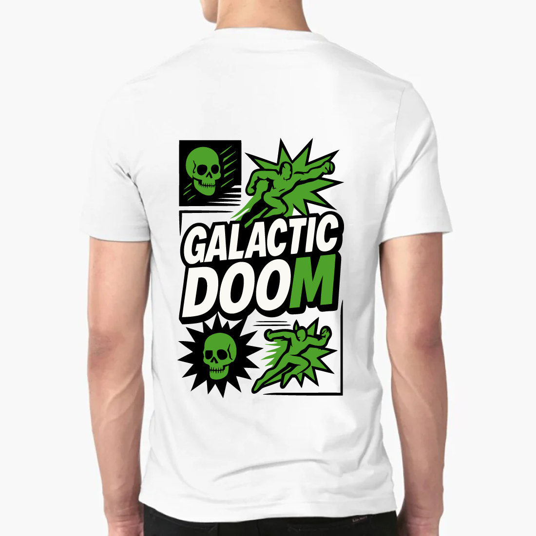 Galactic Doom Tee - Space Skull Comic Design preview image.