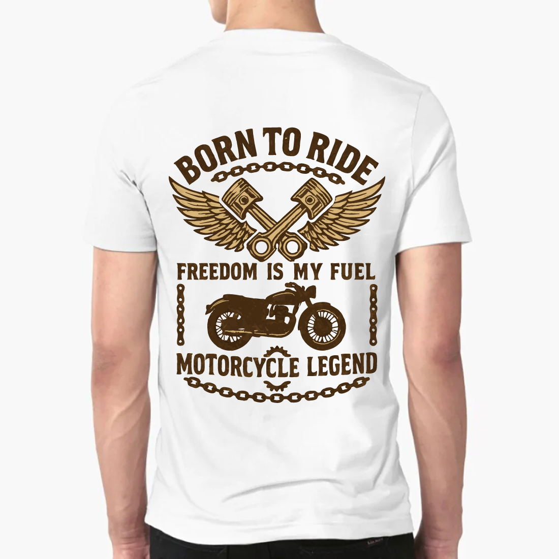 Born To Ride Freedom Is My Fuel Motorcycle Shirt preview image.