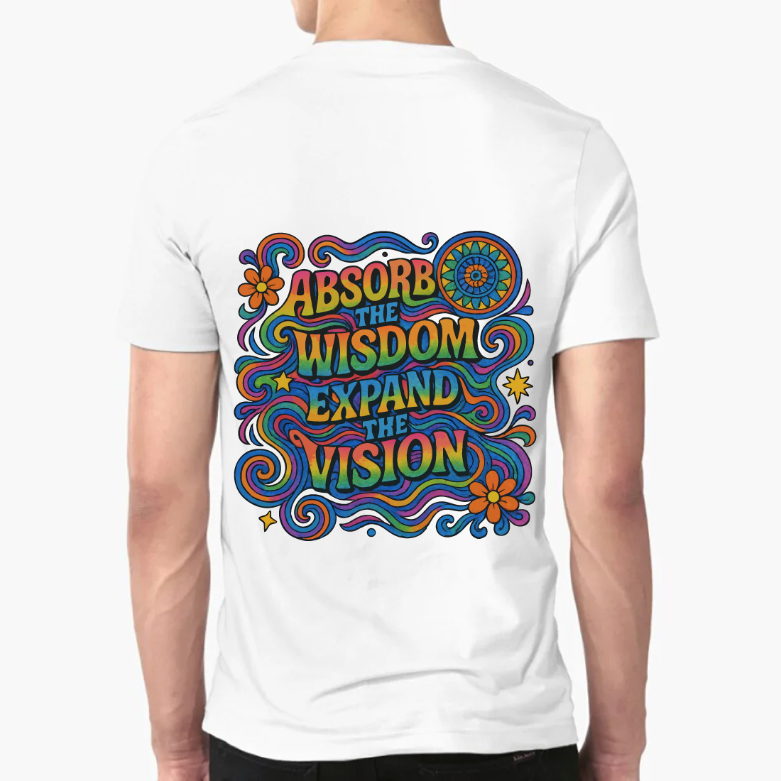 Absorb Wisdom Expand Vision Psychedelic Hippie Tee preview image.